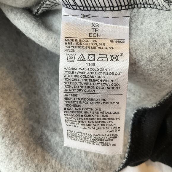 Old Navy Women Sweatshirt XS Black Cotton Nylon Fleece Hello Glitter Long Sleeve - Picture 4 of 8